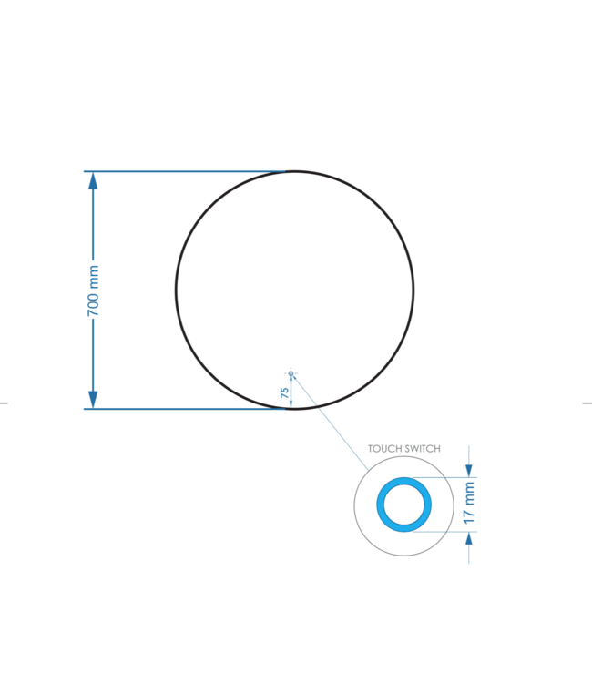 Gliss Design Athena ronde spiegel rosé Koper 70cm met verlichting en verwarming
