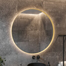 Gliss Design Athena ronde spiegel Mat Goud 80cm met verlichting en verwarming