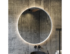 Gliss Design Athena ronde spiegel Mat Wit 90cm met verlichting en verwarming