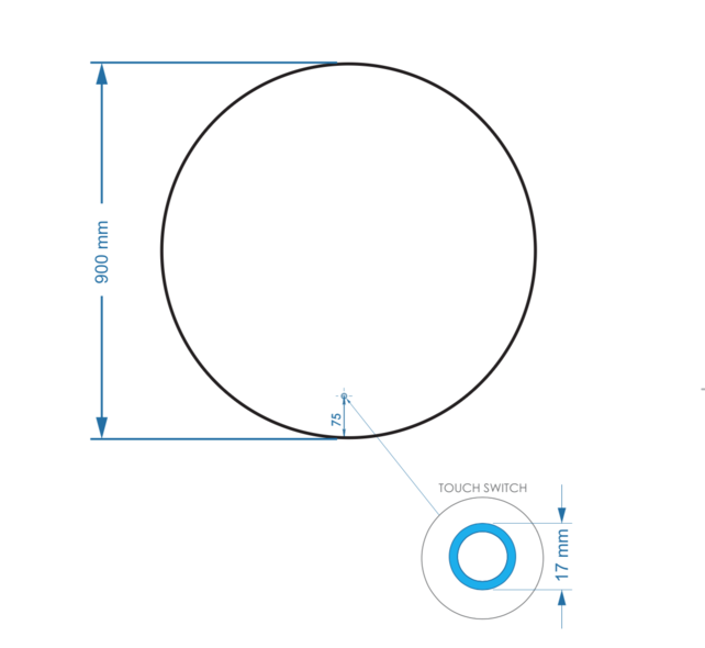 Gliss Design Athena ronde spiegel Mat Wit 90cm met verlichting en verwarming
