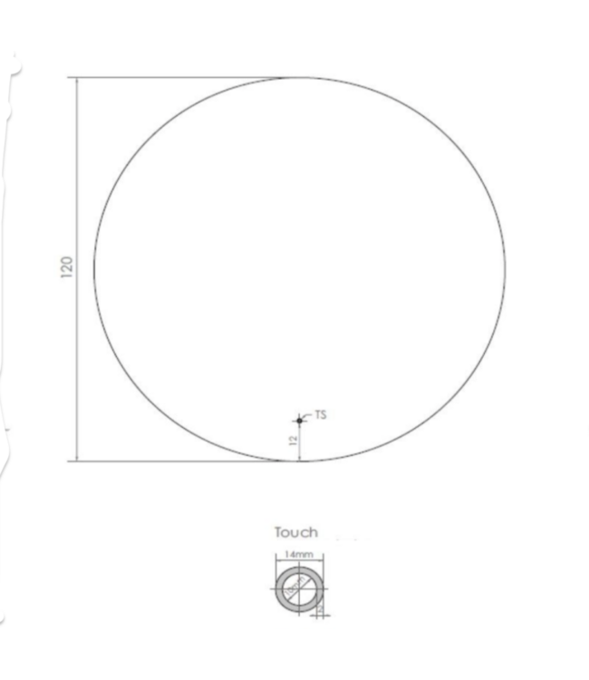 Gliss Design Athena ronde spiegel Mat Zwart 120cm met verlichting en verwarming