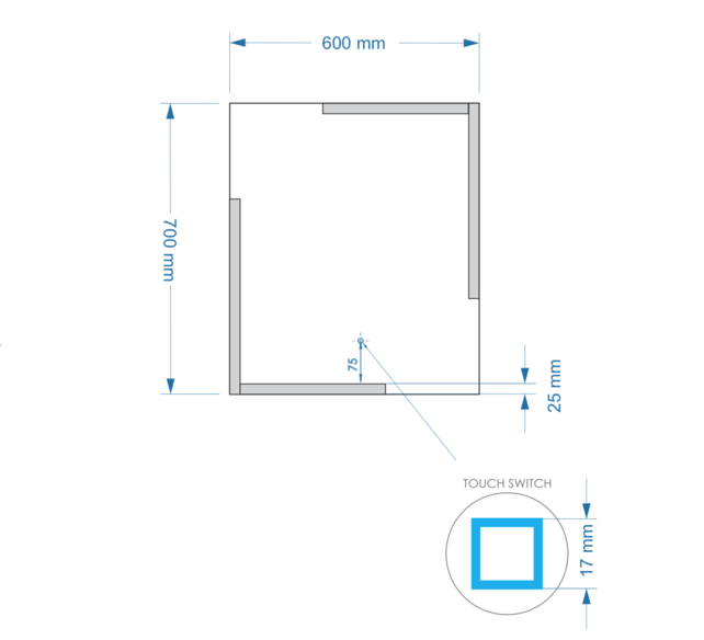Gliss Design Melite Spiegel met verlichting en verwarming 60cm met touch bediening