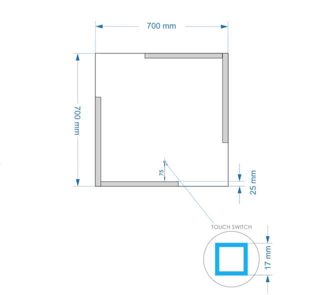 Gliss Design Melite Spiegel met verlichting en verwarming 70cm met touch bediening