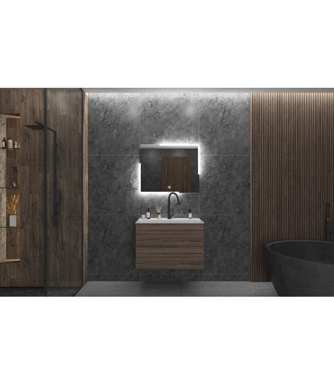 Gliss Design Melite Spiegel met verlichting en verwarming 80cm met touch bediening