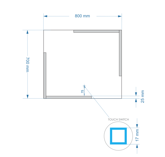 Gliss Design Melite Spiegel met verlichting en verwarming 80cm met touch bediening Gliss Design Melite Spiegel met verlichting en verwarming 80cm met touch bediening
