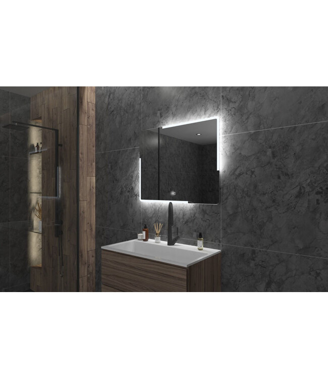 Gliss Design Melite Spiegel met verlichting en verwarming 90cm met touch bediening