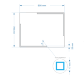 Gliss Design Melite Spiegel met verlichting en verwarming 90cm met touch bediening