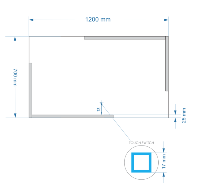 Gliss Design Melite Spiegel met verlichting en verwarming 120cm met touch bediening Gliss Design Melite Spiegel met verlichting en verwarming 120cm met touch bediening