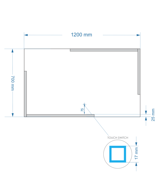 GLISS DESIGN Gliss Design Melite Spiegel met verlichting en verwarming 120cm met touch bediening