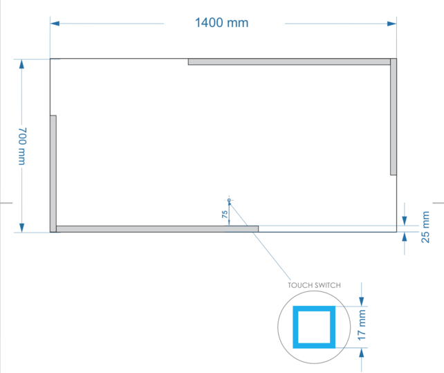 Gliss Design Melite Spiegel met verlichting en verwarming 140cm met touch bediening