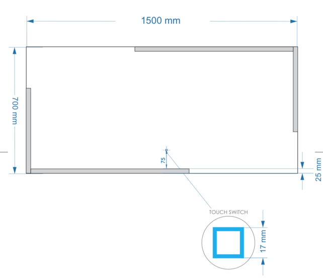 Gliss Design Melite Spiegel met verlichting en verwarming 150cm met touch bediening