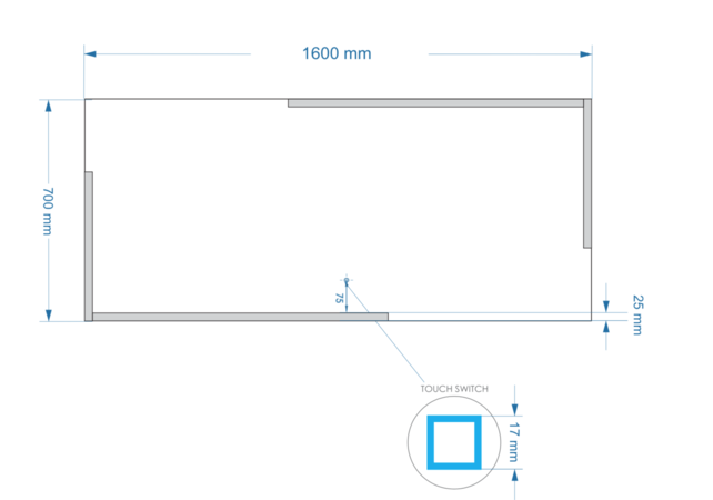 Gliss Design Melite Spiegel met verlichting en verwarming 160cm met touch bediening