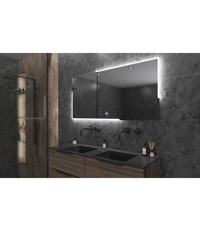 Gliss Design Melite Spiegel met verlichting en verwarming 180cm met touch bediening