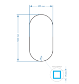 Gliss Design Orion spiegel met Verlichting 50x100cm Gliss Design Orion spiegel met Verlichting 50x100cm