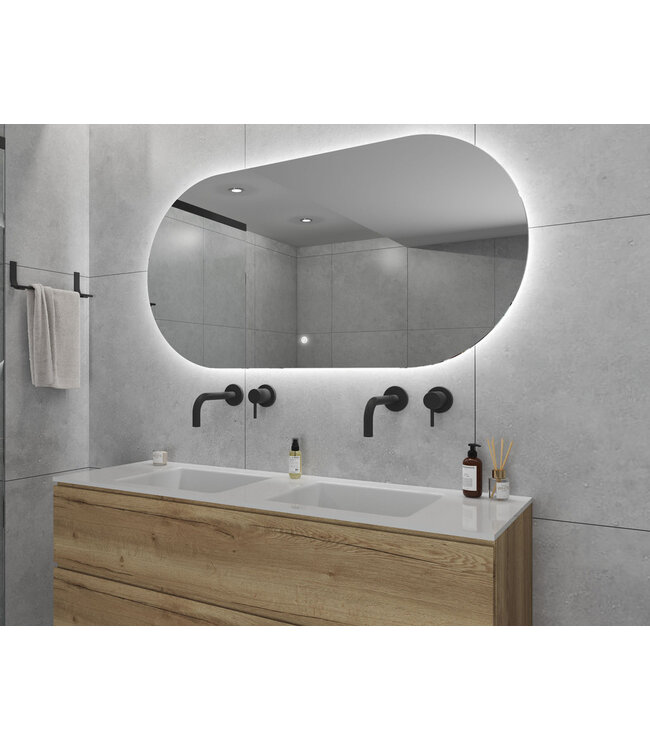 Gliss Design Orion Ovale spiegel met verlichting en verwarming 100x70 cm