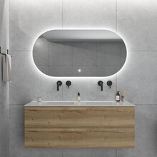 Gliss Design Orion Ovale spiegel met verlichting en verwarming 100x70 cm