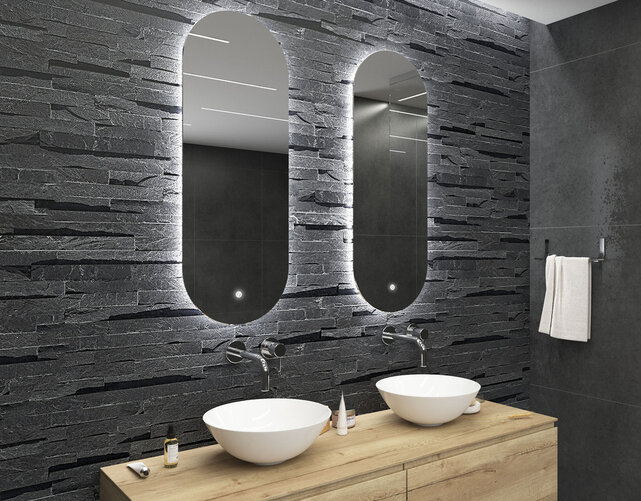 Gliss Design Orion spiegel met Verlichting 50x100cm Gliss Design Orion spiegel met Verlichting 50x100cm