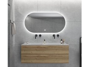 Gliss Design Orion Ovale spiegel met verlichting en verwarming 140x70 cm