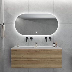 Gliss Design Orion Ovale spiegel met verlichting en verwarming 140x70 cm