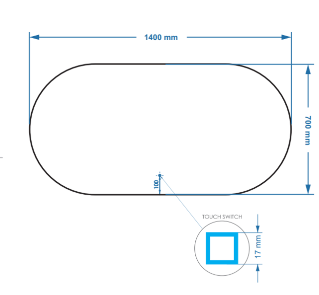 Gliss Design Orion Ovale spiegel met verlichting en verwarming 140x70 cm Gliss Design Orion Ovale spiegel met verlichting en verwarming 140x70 cm