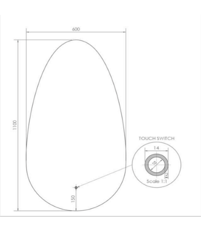Badkamerspiegel Gliss Triton met LED verlichting 110x60 cm