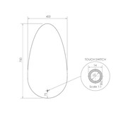 Badkamerspiegel Gliss Triton met LED verlichting 40x75cm