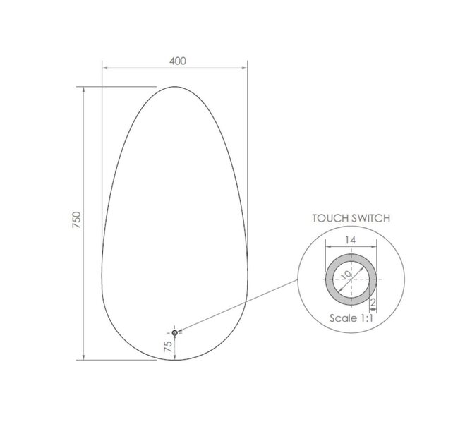Badkamerspiegel Gliss Triton met LED verlichting 40x75cm
