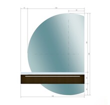 Badkamerspiegel Calypso Halve Maan Rechts 140 cm met Dimbaar LED verlichting en verwarming