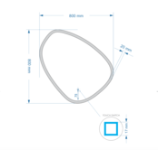 Gliss Design Badkamerspiegel met verlichting Fury Satine 80cm met verwarming dimbaar LED Gliss Design Badkamerspiegel met verlichting Fury Satine 80cm met verwarming dimbaar LED