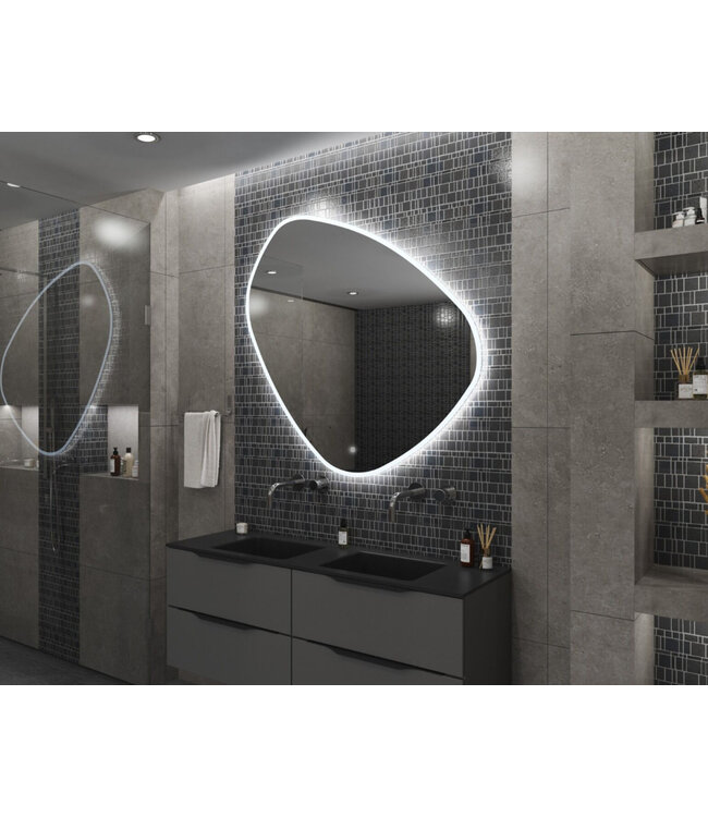 GLISS DESIGN Gliss Design Badkamerspiegel met verlichting Fury Satine 80cm met verwarming dimbaar LED