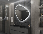 Gliss Design Badkamerspiegel met verlichting Fury Satine 100cm met verwarming dimbaar LED Gliss Design Badkamerspiegel met verlichting Fury Satine 100cm met verwarming dimbaar LED