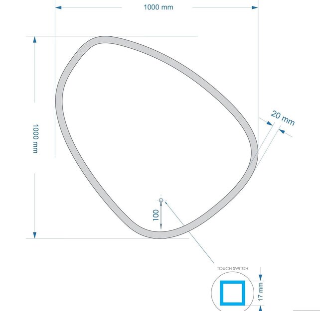 Gliss Design Badkamerspiegel met verlichting Fury Satine 100cm met verwarming dimbaar LED Gliss Design Badkamerspiegel met verlichting Fury Satine 100cm met verwarming dimbaar LED