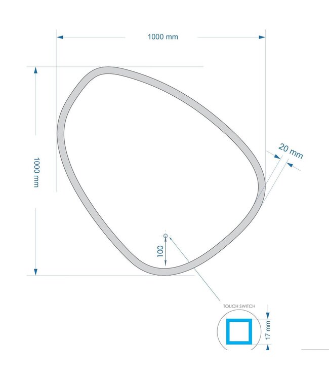 GLISS DESIGN Gliss Design Badkamerspiegel met verlichting Fury Satine 100cm met verwarming dimbaar LED