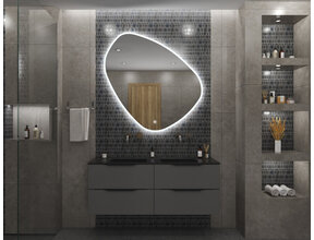 Gliss Design Badkamerspiegel met verlichting Fury Satine 120cm met verwarming dimbaar LED