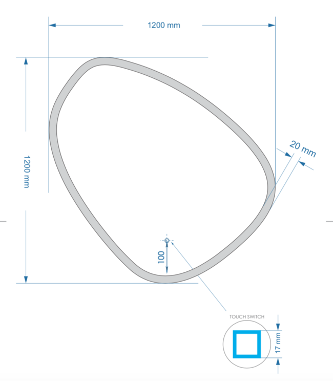 Gliss Design Badkamerspiegel met verlichting Fury Satine 120cm met verwarming dimbaar LED