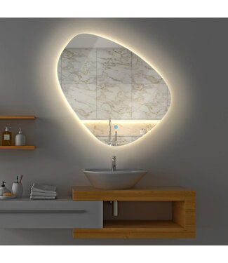 GLISS DESIGN Gliss Design Badkamerspiegel met verlichting Fury Organic 120cm met verwarming dimbaar LED