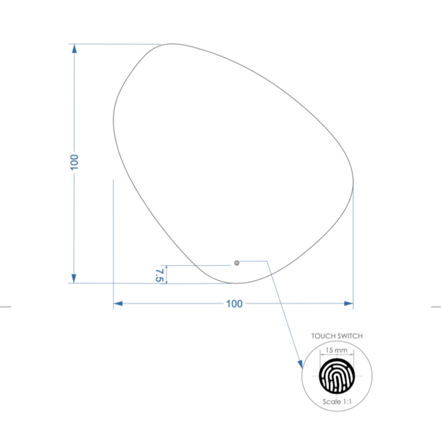 Gliss Design Badkamerspiegel met verlichting Fury Organic 100cm met verwarming dimbaar LED