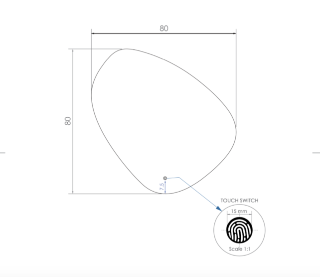 Gliss Design Badkamerspiegel met verlichting Fury Organic 80cm met verwarming dimbaar LED