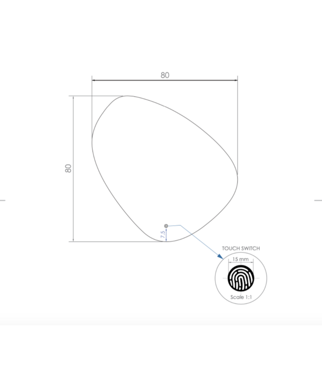 Gliss Design Badkamerspiegel met verlichting Fury Organic 80cm met verwarming dimbaar LED