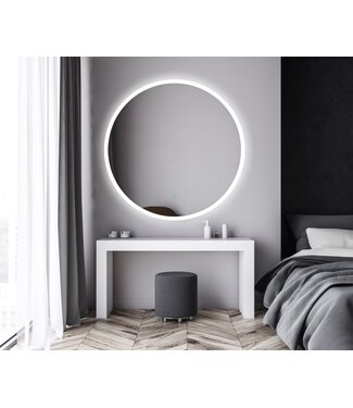 GLISS DESIGN Gliss Design Badkamerspiegel Rond Circum 120cm met Framework Verlichting met verwarming dimbaar LED
