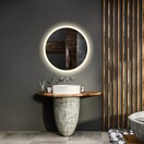 Gliss Design Badkamerspiegel Rond Circum 40cm met Framework Verlichting met verwarming dimbaar LED