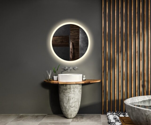 Gliss Desing Badkamerspiegel Rond Circum 40cm met Framework Verlichting met verwarming dimbaar LED Gliss Desing Badkamerspiegel Rond Circum 40cm met Framework Verlichting met verwarming dimbaar LED
