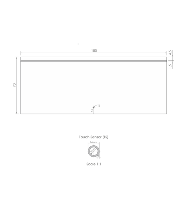 GLISS DESIGN Gliss Design Badkamerspiegel met verlichting Decora 180 cm Horizontaal LED met spiegelverwarming