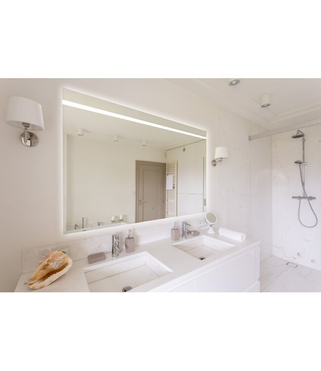 Gliss Design Badkamerspiegel met verlichting Decora 180 cm Horizontaal LED met spiegelverwarming