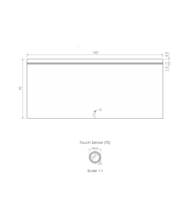 Gliss Design Badkamerspiegel met verlichting Decora 160 cm Horizontaal LED met spiegelverwarming