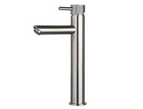 Wastafelkraan Ribbed Gun Metal Opbouw Hoog 30cm
