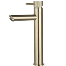 Wastafelkraan Ribbed Geborsteld Goud Opbouw Hoog 30cm