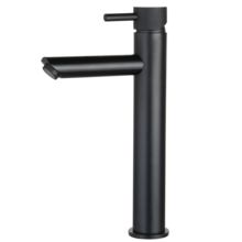 Wastafelkraan Ribbed Mat Zwart Opbouw Hoog 30cm