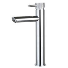 Wastafelkraan Ribbed Chroom Opbouw Hoog 30cm