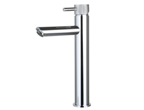 Wastafelkraan Ribbed Chroom Opbouw Hoog 30cm